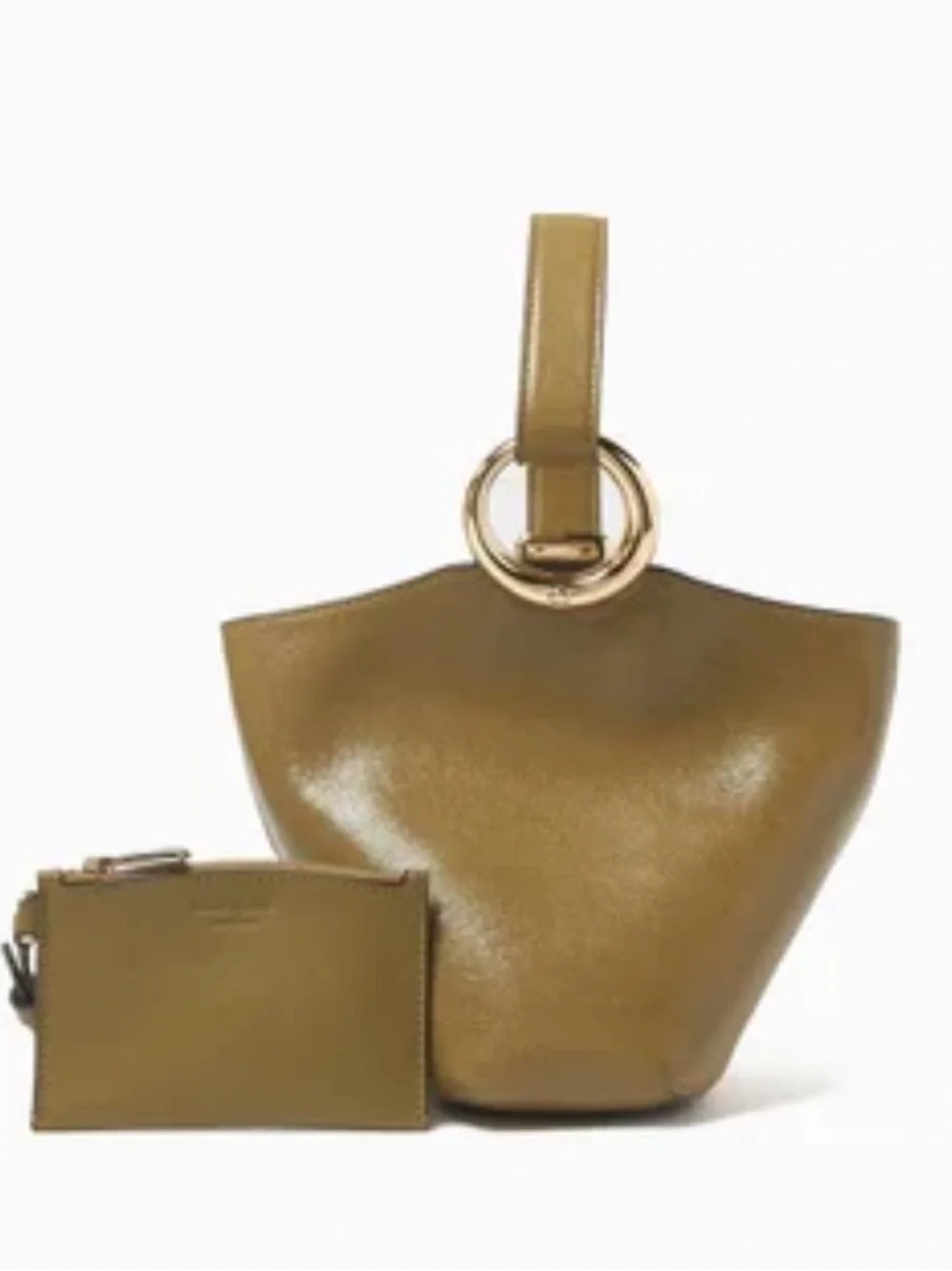 Kate Spade Halo Dried Thyme Glazed Leather Mini Bucket Bag